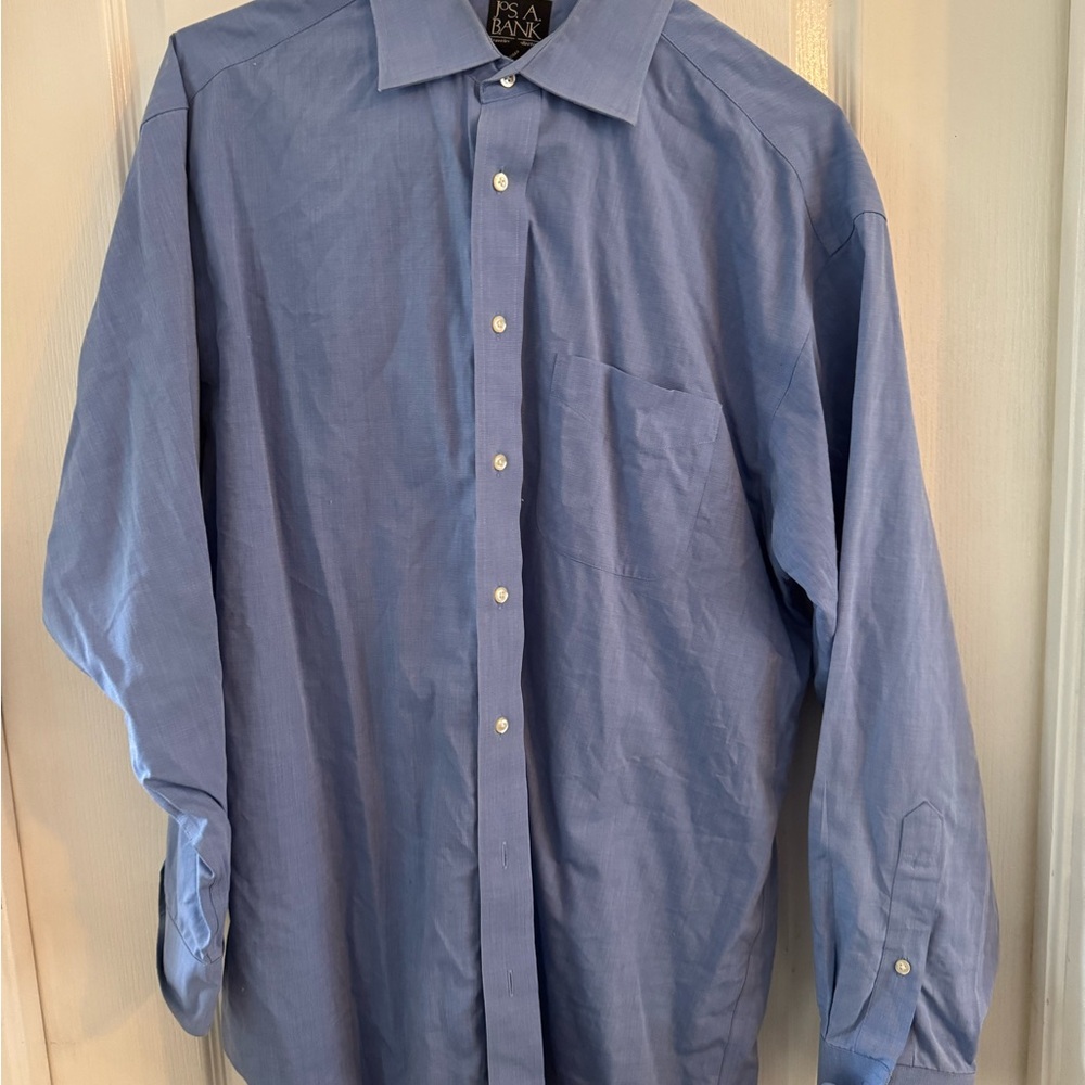 JoS A. BANk Men's Blue Dress Shirt